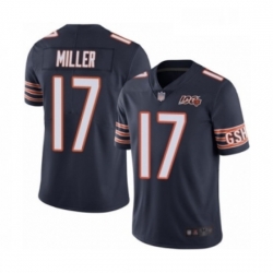 Mens Chicago Bears 17 Anthony Miller Navy Blue Team Color 100th Season Limited Football Jersey