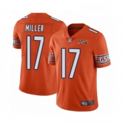 Mens Chicago Bears 17 Anthony Miller Orange Alternate 100th Season Limited Football Jersey