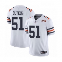 Mens Chicago Bears 51 Dick Butkus White 100th Season Limited Football Jersey