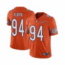 Mens Chicago Bears 94 Leonard Floyd Orange Alternate 100th Season Limited Football Jersey