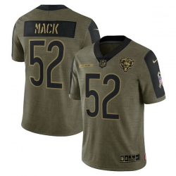 Men's Chicago Bears Khalil Mack Nike Olive 2021 Salute To Service Limited Player Jersey