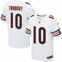 Mens Nike Chicago Bears 10 Mitchell Trubisky Elite White NFL Jersey