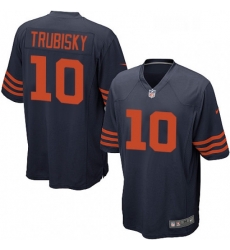 Mens Nike Chicago Bears 10 Mitchell Trubisky Game Navy Blue Alternate NFL Jersey