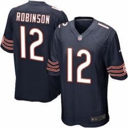 Mens Nike Chicago Bears 12 Allen Robinson Game Navy Blue Team Color NFL Jersey