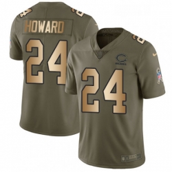 Mens Nike Chicago Bears 24 Jordan Howard Limited OliveGold Salute to Service NFL Jersey