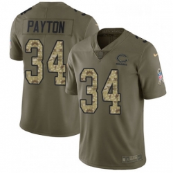 Mens Nike Chicago Bears 34 Walter Payton Limited OliveCamo Salute to Service NFL Jersey