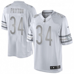 Mens Nike Chicago Bears 34 Walter Payton Limited White Platinum NFL Jersey