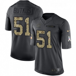 Mens Nike Chicago Bears 51 Dick Butkus Limited Black 2016 Salute to Service NFL Jersey