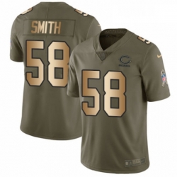 Mens Nike Chicago Bears 58 Roquan Smith Limited Olive Gold 2017 Salute to Service NFL Jersey