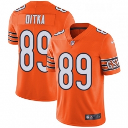 Mens Nike Chicago Bears 89 Mike Ditka Elite Orange Rush Vapor Untouchable NFL Jersey