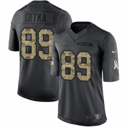 Mens Nike Chicago Bears 89 Mike Ditka Limited Black 2016 Salute to Service NFL Jersey