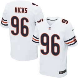 Mens Nike Chicago Bears 96 Akiem Hicks Elite White NFL Jersey