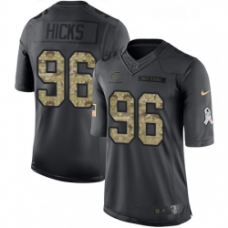 Mens Nike Chicago Bears 96 Akiem Hicks Limited Black 2016 Salute to Service NFL Jersey