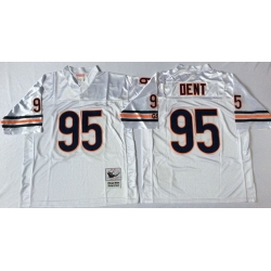 Mitchell Ness Bears #95 Richard Dent White Small No Throwback Stitched NFL Jersey