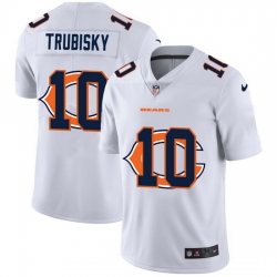 Nike Bears 10 Mitchell Trubisky White Shadow Logo Limited Jersey