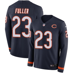 Nike Bears #23 Kyle Fuller Navy Blue Team Color Men Stitched NFL Limited Therma Long Sleeve Jersey