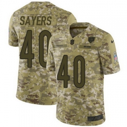 Nike Bears #40 Gale Sayers Camo Mens Stitched NFL Limited 2018 Salute To Service Jersey