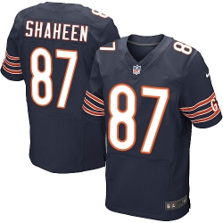 Nike Bears #87 Adam Shaheen Navy Blue Team Color Mens Stitched NFL Elite Jersey