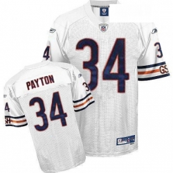 Reebok Chicago Bears 34 Walter Payton White Authentic Throwback NFL Jersey