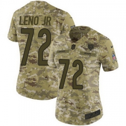 Bears 72 Charles Leno Jr Camo Womens Stitched Football Limited 2018 Salute to Service Jersey