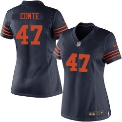 Nike NFL Chicago Bears #47 Chris Conte Blue Women's Limited Alternate Jersey