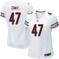 Nike NFL Chicago Bears #47 Chris Conte White Women's Elite Road Jersey