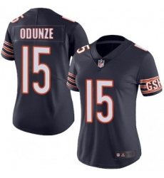 Women Chicago Bears 15 Rome Odunze Navy Vapor Stitched Jersey