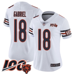 Women Chicago Bears 18 Taylor Gabriel White Vapor Untouchable Limited Player 100th Season Football Jersey