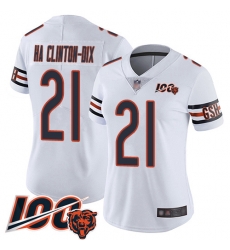 Women Chicago Bears 21 Ha Ha ClintonDix White Vapor Untouchable Limited Player 100th Season Football Jersey