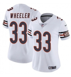 Women Chicago Bears 33 Ian Wheeler White 2024 Vapor Stitched Jersey 28Run Small 29