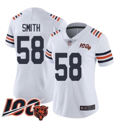 Women Chicago Bears 58 Roquan Smith White 100th Season Limited Football Jersey