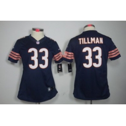 Women Nike Chicago Bears 33# Charles Tillman Blue Color Limited Jerseys