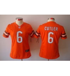 Women Nike Chicago Bears 6 Cutler Orange Color[NIKE LIMITED Jersey]