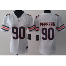 Women Nike Chicago Bears 90 Julius Peppers White LIMITED Jerseys