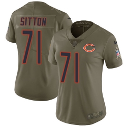 Womens Nike Bears #71 Josh Sitton Olive  Stitched NFL Limited 2017 Salute to Service Jersey