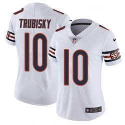 Womens Nike Chicago Bears 10 Mitchell Trubisky Elite White NFL Jersey