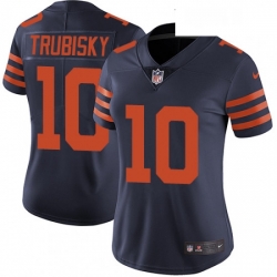 Womens Nike Chicago Bears 10 Mitchell Trubisky Navy Blue Alternate Vapor Untouchable Limited Player NFL Jersey