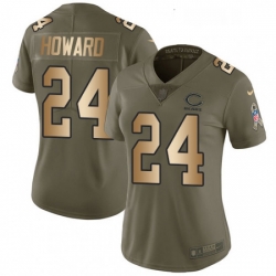 Womens Nike Chicago Bears 24 Jordan Howard Limited OliveGold Salute to Service NFL Jersey