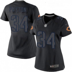 Womens Nike Chicago Bears 34 Walter Payton Limited Black Impact NFL Jersey