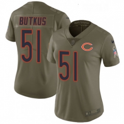 Womens Nike Chicago Bears 51 Dick Butkus Limited Olive 2017 Salute to Service NFL Jersey