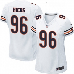 Womens Nike Chicago Bears 96 Akiem Hicks Game White NFL Jersey