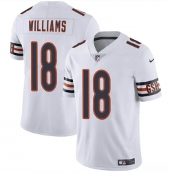 Youth Chicago Bears 18 Caleb Williams White 2024 Draft Vapor Stitched Football Jersey