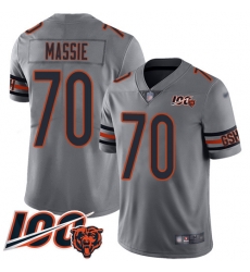 Youth Chicago Bears 70 Bobby Massie Limited Silver Inverted Legend 100th Season Football Jersey