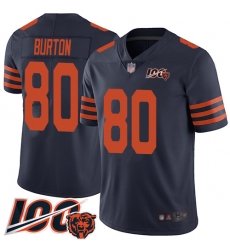 Youth Chicago Bears 80 Trey Burton Limited Navy Blue Rush Vapor Untouchable 100th Season Football Jersey