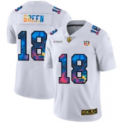 Cincinnati Bengals 18 A J  Green Men White Nike Multi Color 2020 NFL Crucial Catch Limited NFL Jersey