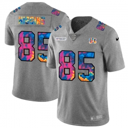 Cincinnati Bengals 85 Tee Higgins Men Nike Multi Color 2020 NFL Crucial Catch NFL Jersey Greyheather