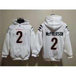 Men Cincinnati Bengals 2 Evan McPherson White Pullover Hoodie