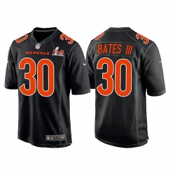 Men Cincinnati Bengals 30 Jessie Bates III 2022 Black Super Bowl LVI Game Stitched Jersey