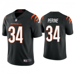 Men Cincinnati Bengals 34 Samaje Perine 2021 Black Vapor Untouchable Limited Stitched Jersey