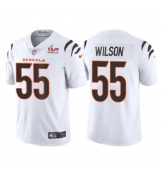 Men Cincinnati Bengals 55 Logan Wilson 2022 White Super Bowl LVI Vapor Limited Stitched Jersey